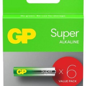 Blister 6 Pilhas 1,5V Alcalinas LR03 AAA - GP