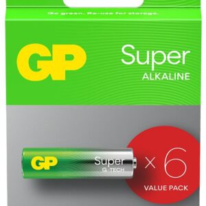 Blister 6 Pilhas 1,5V Alcalinas LR6 AA - GP