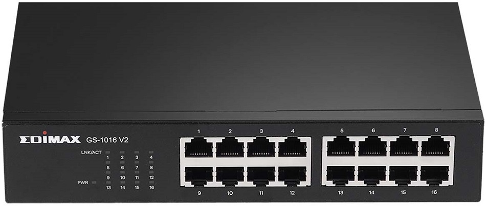 Switch de Rede 16 Portas Gigabit Ethernet (10/100/1000) Preto - EDIMAX
