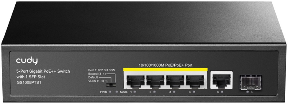 Switch de Rede 5 Portas Gigabit UnManaged PoE+ SFP - CUDY
