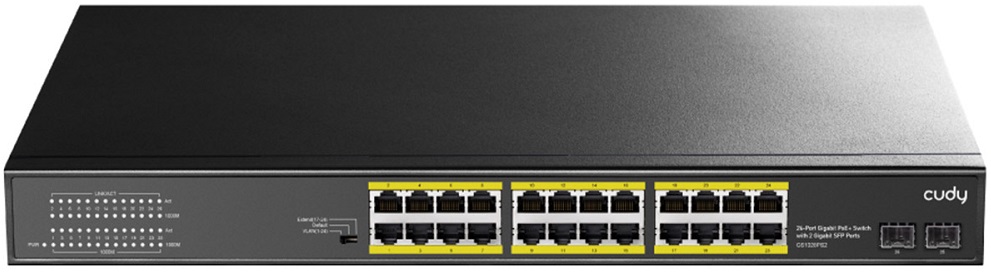 Switch de Rede 24 Portas Gigabit UnManaged PoE+ SFP - CUDY