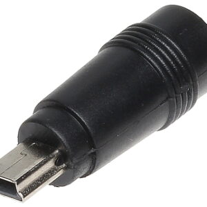 Ficha Adaptadora Mini USB B Macho - DC Femea 2,1/5,5mm
