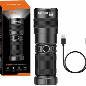 Lanterna de M?o USB-C 6000mAh 2600lm GT60 (Preto) - SUPERFIRE