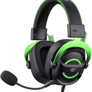 Auscultadores Headset Gaming c/ Microfone H2002E (Preto/Verde) - HAVIT