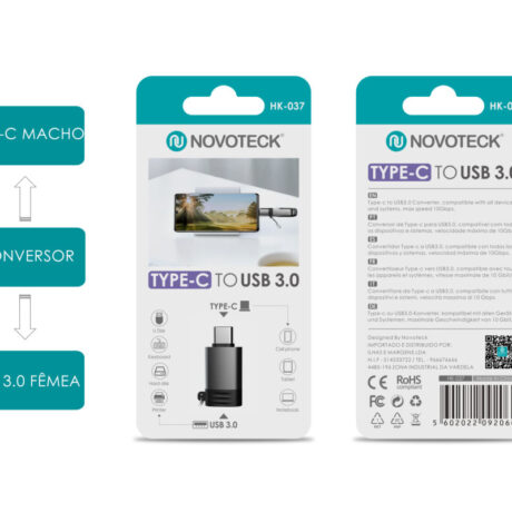 Adaptador NOVOTECK HK-037 de Type-C para USB 3.0