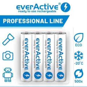 Blister 4 Pilhas Recarregáveis 1,2V AAA Ni-Mh 1000mAh - everActive
