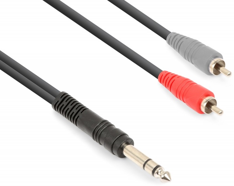 Cabo Jack 6,3mm Macho Stereo - 2x RCA Macho (1,5 mts) - VONYX