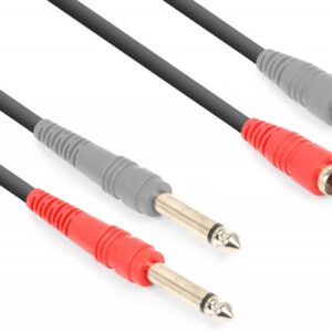 Cabo 2x Jack 6,3mm Macho Mono - 2 RCA Macho (3 mts) - VONYX