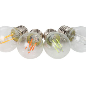 Pack 4x Lâmpadas de Filamento LED E27 G45 4.5W c/ Vidro Transparente - HQPOWER
