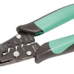 Alicate 3-EM-1 Cravar Terminais 0,5~5,5mm² c/ Descarnador e Corte - Proskit CP-419