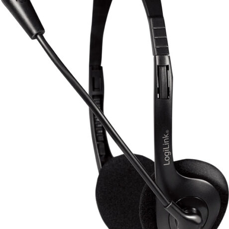 Auscultadores Headset HS0052 c/ Microfone (Preto) - LOGILINK
