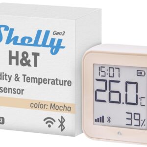 Monitorizador Ambiental de Temperatura/Humidade Wi-Fi Display e-ink (Cast. Claro) - Shelly H&T gen3