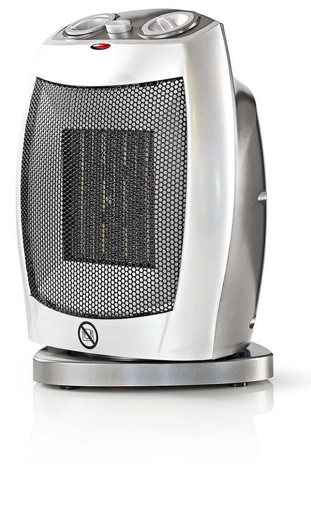 Aquecedor Cerâmico Ar Rotativo 1500W (Cinzento) - NEDIS