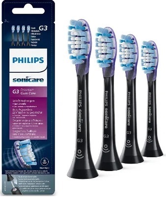 Pack 4x Recargas p/ Escova de Dentes Elétrica Sonicare Premium Gum Care Standard (Preto) - PHILIPS