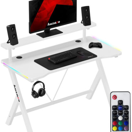 Mesa Gaming Hero 1.9 RGB 120cm (Branco) - HUZARO
