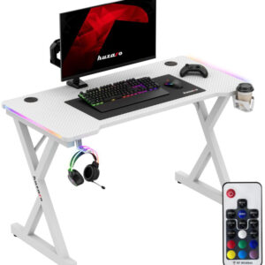 Mesa Gaming Hero 2.3 RGB 120cm (Branco) - HUZARO