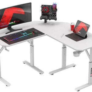 Mesa Gaming Hero 7.3 140cm c/ Canto Ajust?vel (Branco) - HUZARO