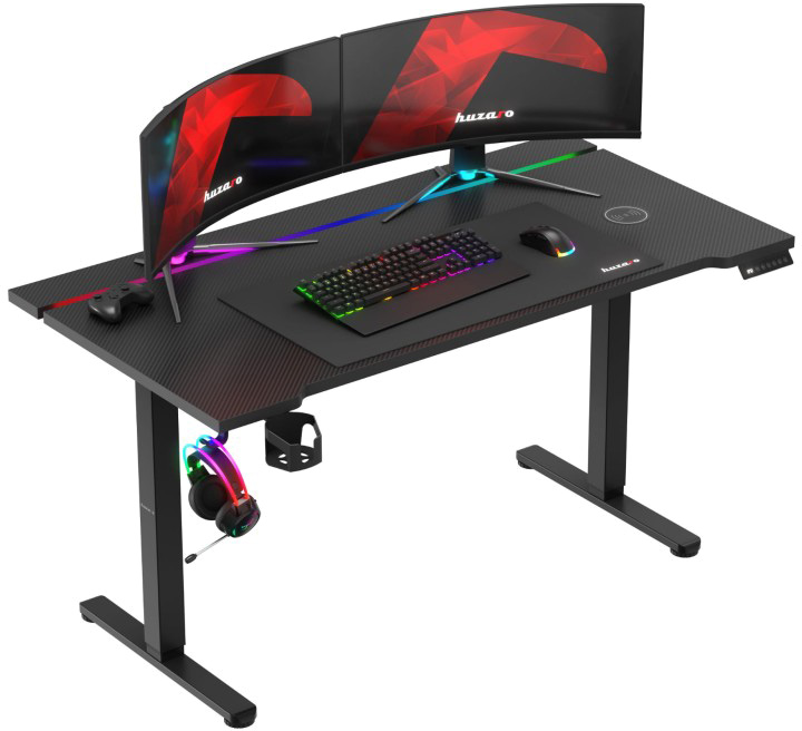 Mesa Gaming Elétrica Hero 8.7 RGB 140cm (Preto) - HUZARO