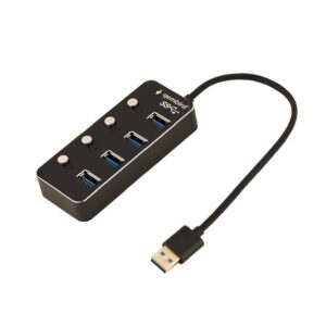 Hub Usb3.0 Gembird com 4 Portas Usb 3.0 Com On/Off Preto