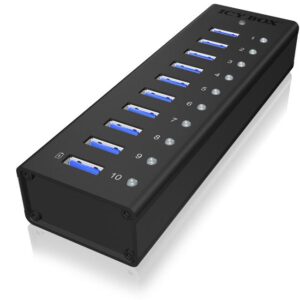 Hub USB B 3.2 - 10x USB A 3.2 (Preto) - RAIDSONIC