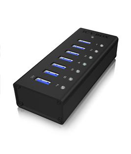 Hub USB B - 7x USB A (Preto) - ICY BOX