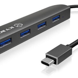 Hub USB C - 4x USB A (Preto) - ICY BOX