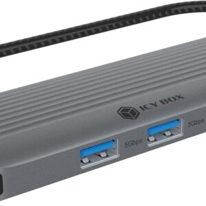 Hub USB-C 6-EM-1 (USB-C / 2 x USB 3.0 / HDMI / RJ45) - ICY BOX
