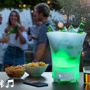 Balde de Gelo p/ Bebidas c/ Coluna Bluetooth/LED/Recarreg?vel IPX4 - INNOVAGOODS