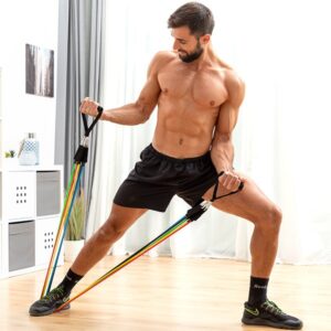 Conjunto de Elásticos de Resistência c/ Acessórios e Guia de Exercícios Rebainer - INNOVAGOODS