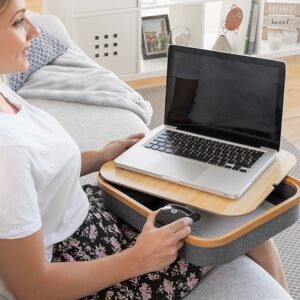 Mesa p/ Computador Portátil c/ Bandeja de Armazenamento (Madeira) - INNOVAGOODS
