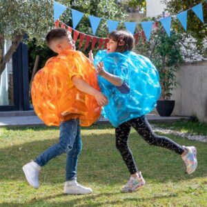 Pack 2x Bolas Insufl?veis Gigantes p/ Choques Bumpoy (Azul/Laranja) - INNOVAGOODS