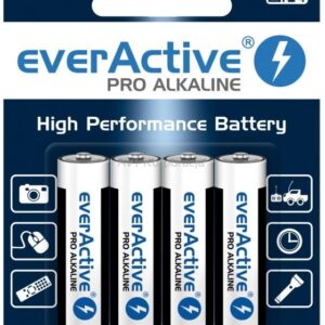 Blister 4x Pilhas Alcalinas 1,5V LR6 AA - everActive PRO ALKALINE