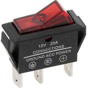 Interruptor Estreito Luminoso OFF-ON 20A/12V (2 Polos / 3 Pinos)