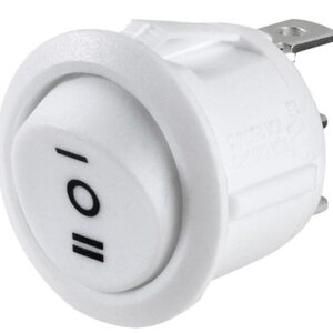 Interruptor Redondo ON-OFF-ON (250V 6A) - Branco