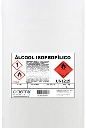 Álcool Isopropílico (Isopropanol) p/ Limpeza - 1 Litro
