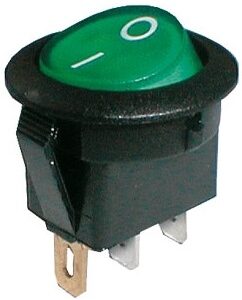 Interruptor Redondo Luminoso ON-OFF 250V/6A - Verde