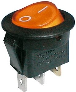 Interruptor Redondo Luminoso ON-OFF 250V/6A - Laranja