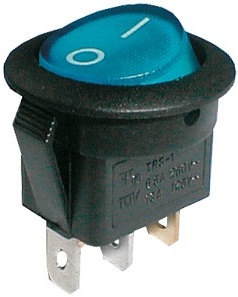 Interruptor Redondo Luminoso ON-OFF 250V/6A - Azul