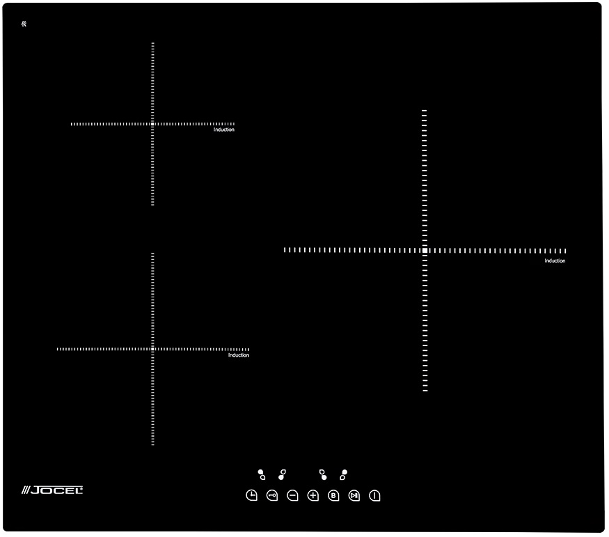 Placa de Indução 3 Zonas 6000W (Preto) - JOCEL