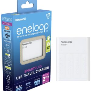 Carregador PowerBank USB BQ-CC87 + 4 Pilhas Recarregáveis AA 2000mAh Eneloop - PANASONIC