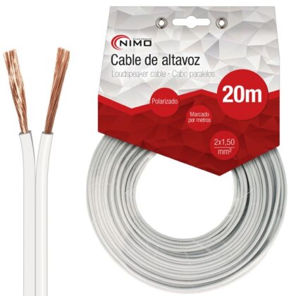 Bobine Cabo Coluna Branco 2x 1,5mm Branco (20 mts)