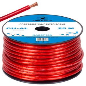 Bobine Cabo Alimenta??o p/ Amplificadores Auto Vermelho (25 mts)