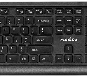 Teclado Ingl?s + Rato ?tico 1600DPI s/ Fios (Preto) - NEDIS