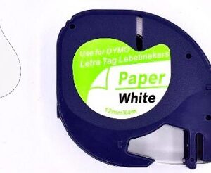 Cinta Rotuladora Auto-Adesiva 12mm x 4m p/ Letratag (Branco) - Q-CONNECT