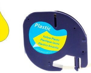 Cinta Rotuladora Auto-Adesiva 12mm x 4m p/ Máquina Letratag (Amarelo) - Q-CONNECT