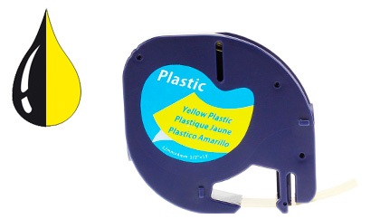 Cinta Rotuladora Auto-Adesiva 12mm x 4m p/ Máquina Letratag (Amarelo) - Q-CONNECT