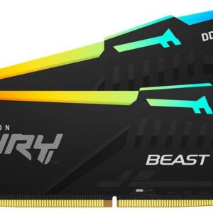 Mem?ria RAM DIMM Fury Beast RGB 64GB (2x32GB) DDR5-6000MHz (AMD Expo/Intel XMP) CL36 - KINGSTON