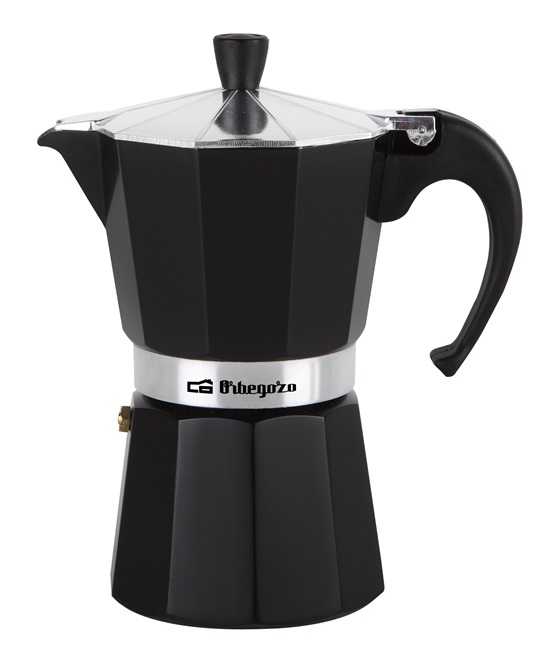 Cafeteira de Alumínio (6 Chávenas) Preto - ORBEGOZO
