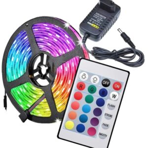 Pack Fita LEDs IP65 RGB (5 mts) 12V + Fonte Alimenta??o c/ Comando