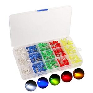 Emb. 1000x LEDs 3mm (Branco, Azul, Verde, Vermelho, Amarelo)